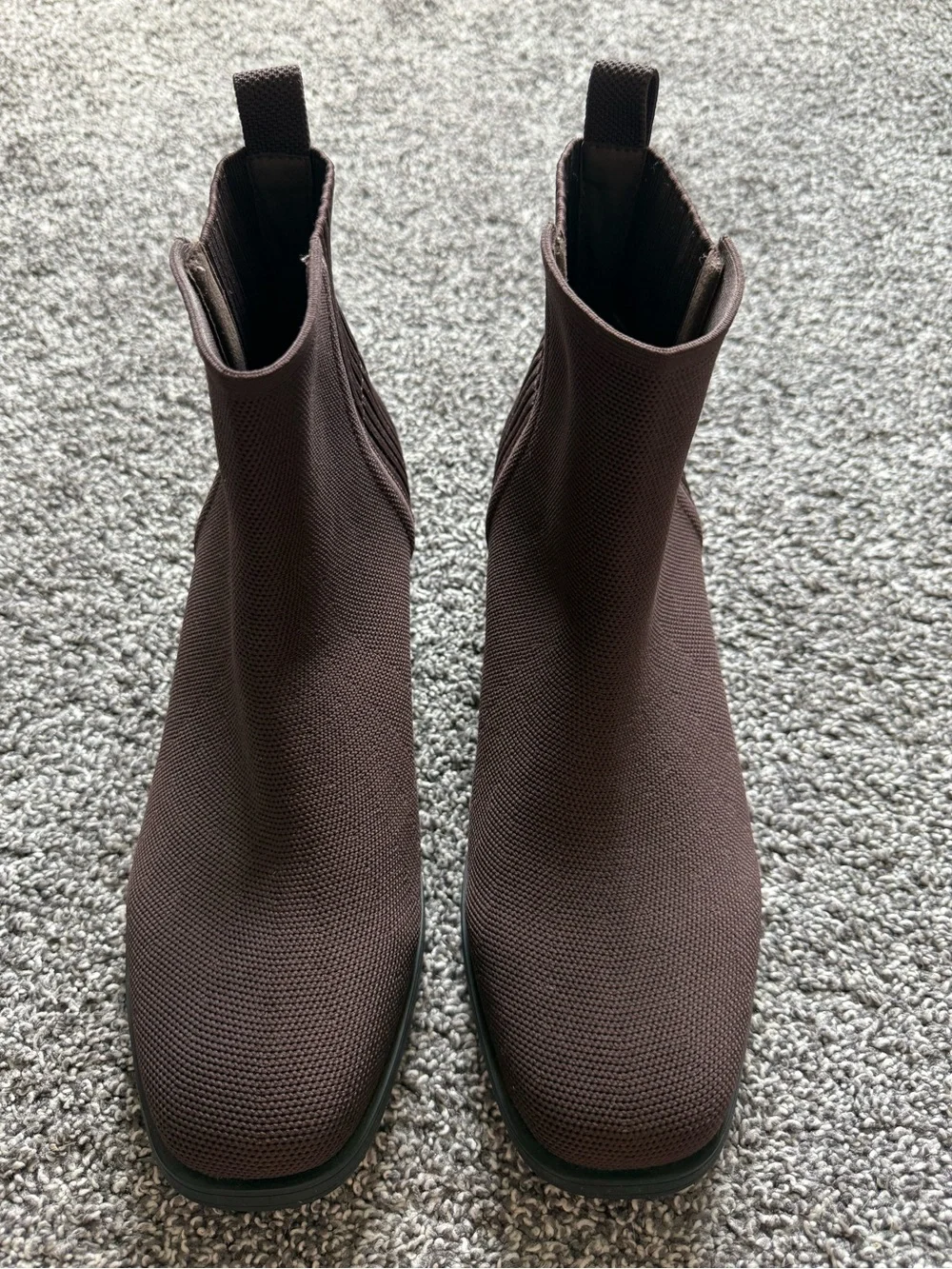 Vivaia Celina Square Toe Ankle Chelsea Boots Waterproof Knit Size 9.5